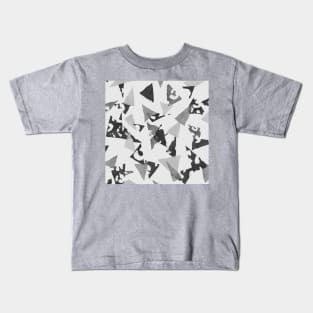 Gray Textured Triangles Kids T-Shirt